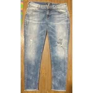 Silver Jeans Light Blue Distressed Boyfriend Jeans